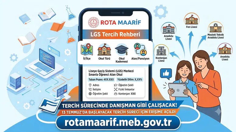 LGS TERCİHLERİNDE YENİ DÖNEM: “ROTA MAARİF” ERİŞİME AÇILDI