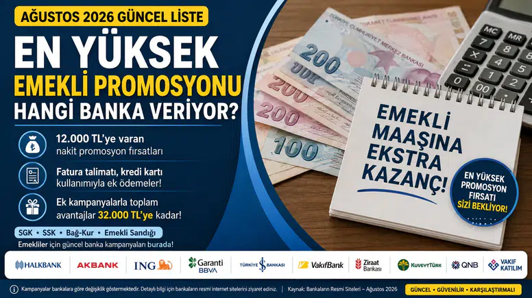 Ağustos 2026 Emekli Promosyonları: Hangi Banka Daha Fazla Veriyor?