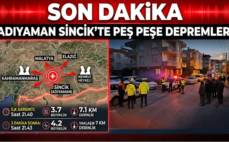 Adıyaman’da korkutan sarsıntılar: 3.7 ve 4.2