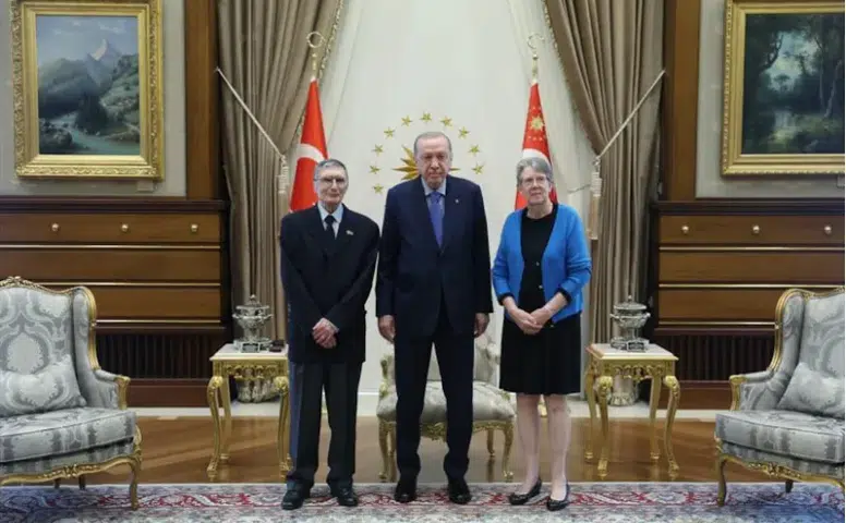 Aziz Sancar ve Eşi Gwen Boles Sancar Cumhurbaşkanlığı Külliyesi'nde