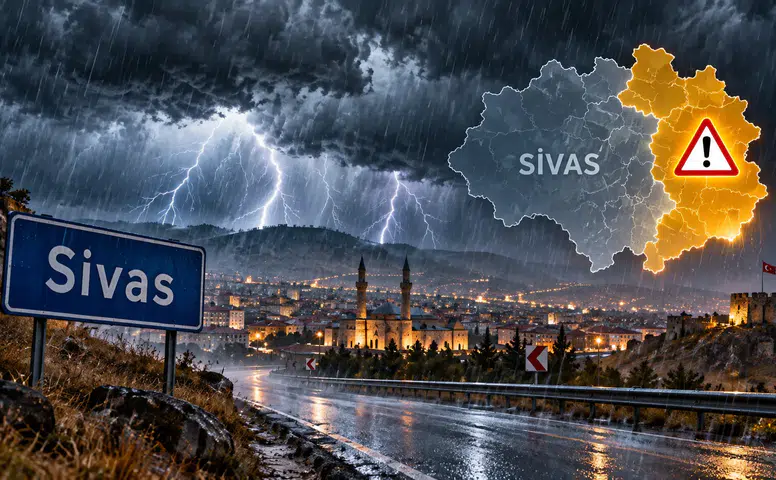 Sivas’ın 6 İlçesine Kuvvetli Yağış Uyarısı! AFAD Saat Verdi