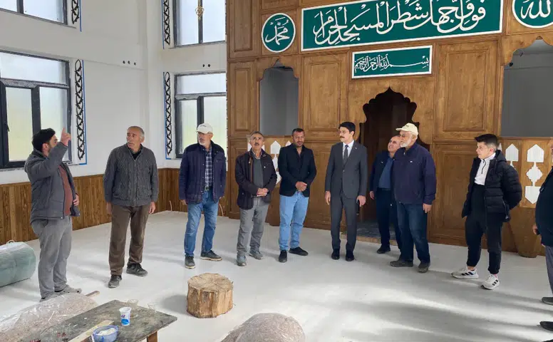 Ulaş’ta Kazanpınar Köyü Camii İnşaatında Son Aşamaya Gelindi
