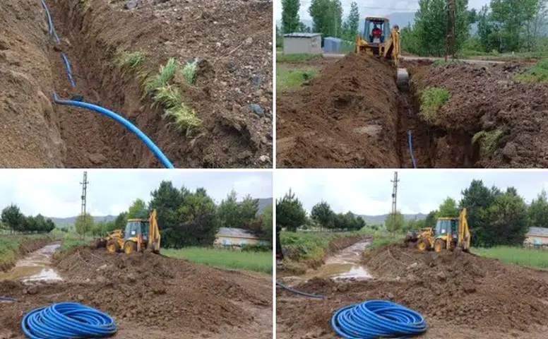 Suşehri Karaağaç Köyü’nde Selin Zarar Verdiği İçme Suyu Hattı Onarıldı