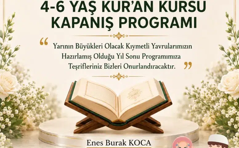 Gemerek’te 4-6 Yaş Kur’an Kursu Kapanış Programı Düzenleniyor