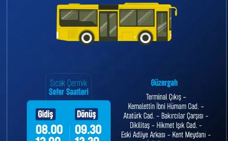 İşte Sıcak Çermik Otobüs Seferleri