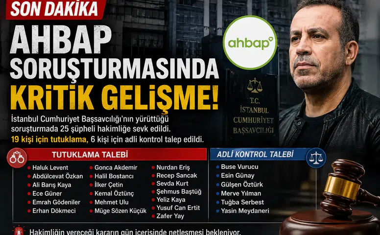 SON DAKİKA | Ahbap Derneği Soruşturmasında 25 Şüpheli Hakimliğe Sevk Edildi