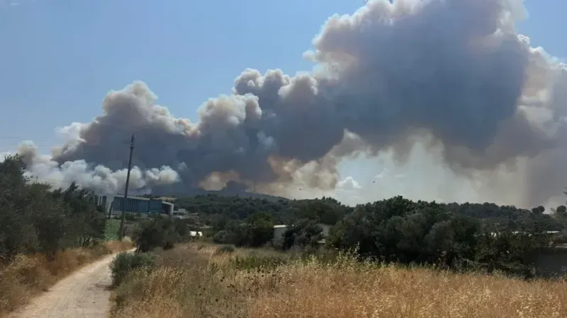 Çanakkale’de Korkutan Yangın! Alevler Ormana, Hastaneye ve Üniversiteye Kadar Ulaştı 2