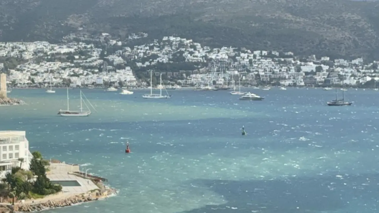 Denizin rengi keskin bir çizgiyle değişti! Bodrum sahillerinde şaşkınlık yaratan manzara 2