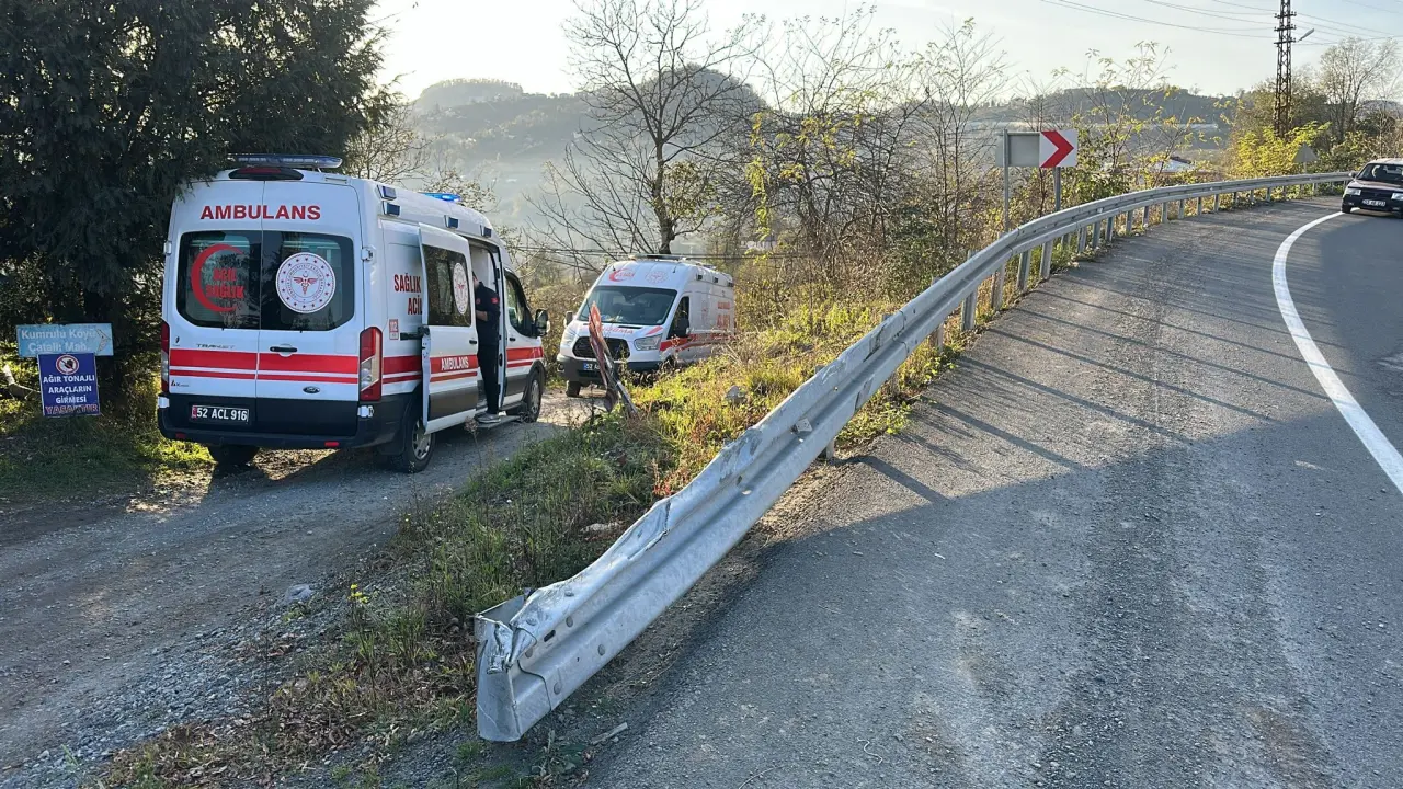 Ordu’da şiddetli kaza! Araç fındık bahçesine uçtu 2